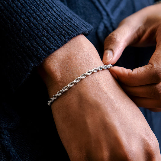 Bracelet 8Shine — Rope en Or Blanc 4mm