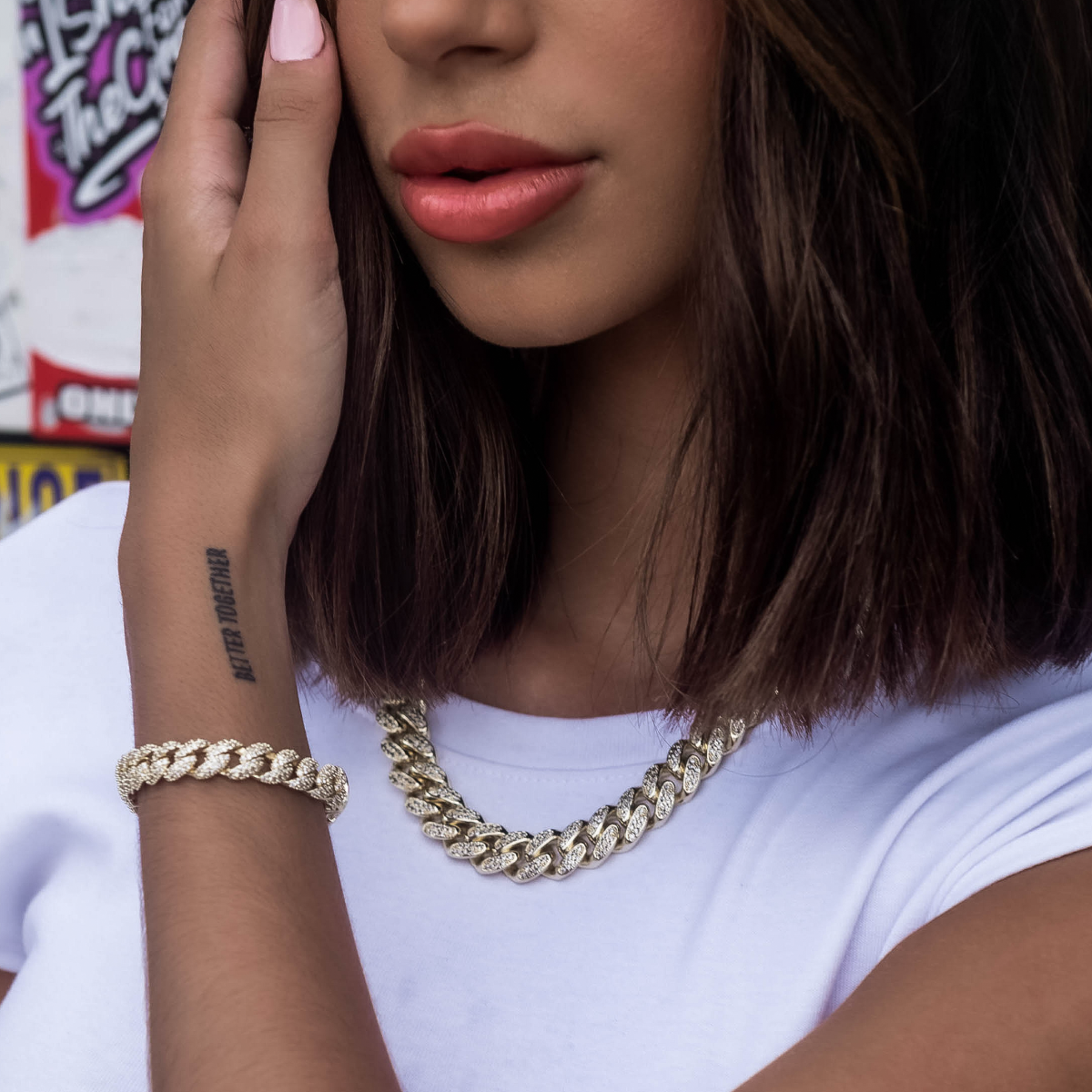 Collier 8Shine — Chaîne Cuban à Diamants en Or Jaune 12mm