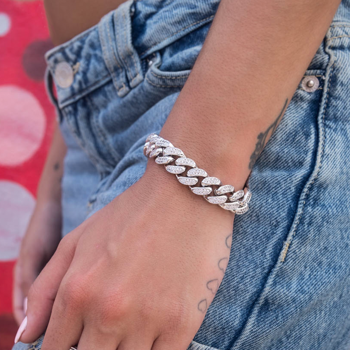 Bracelet 8Shine — Cuban à Diamants en Or Blanc 12mm
