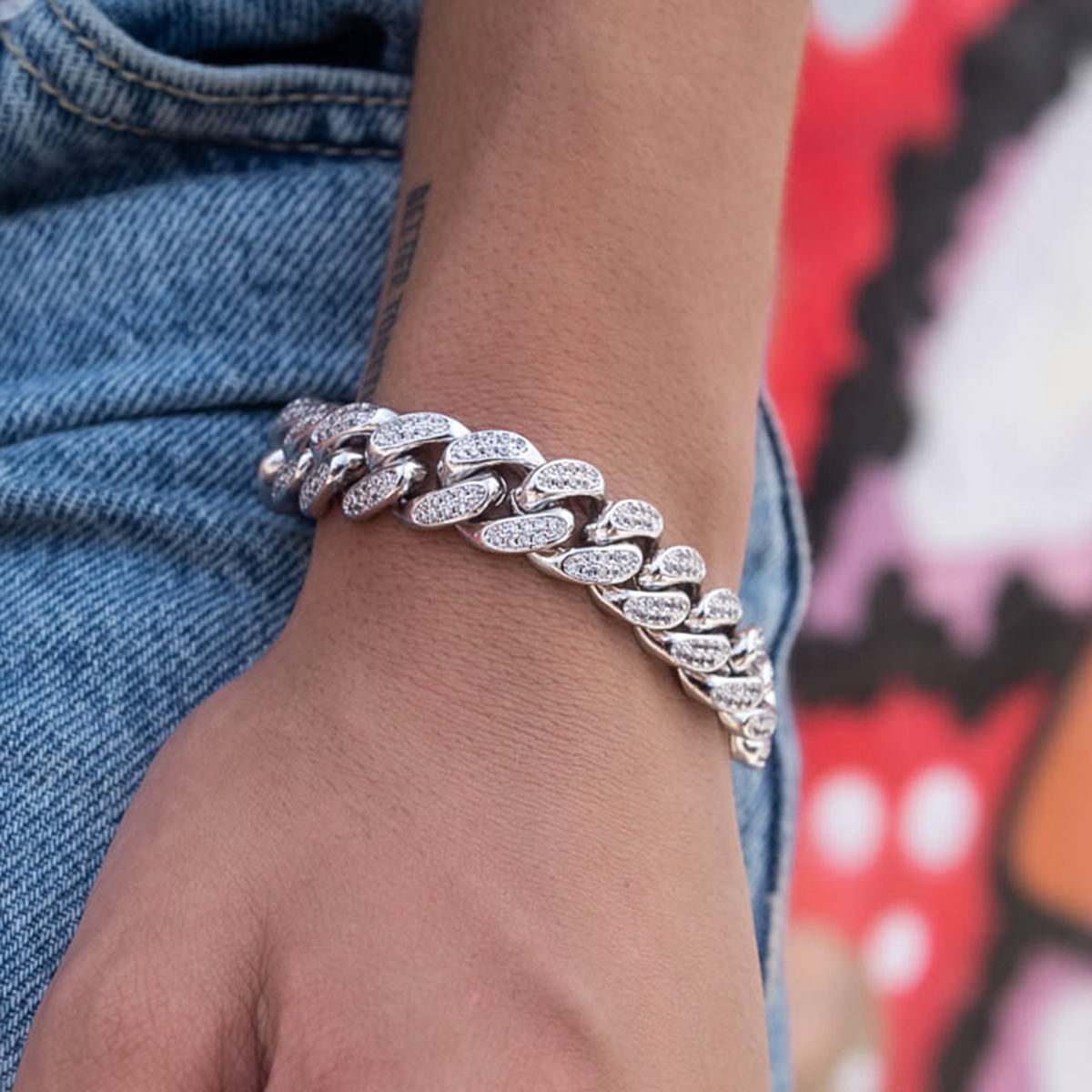 Bracelet 8Shine — Cuban à Diamants en Or Blanc 12mm