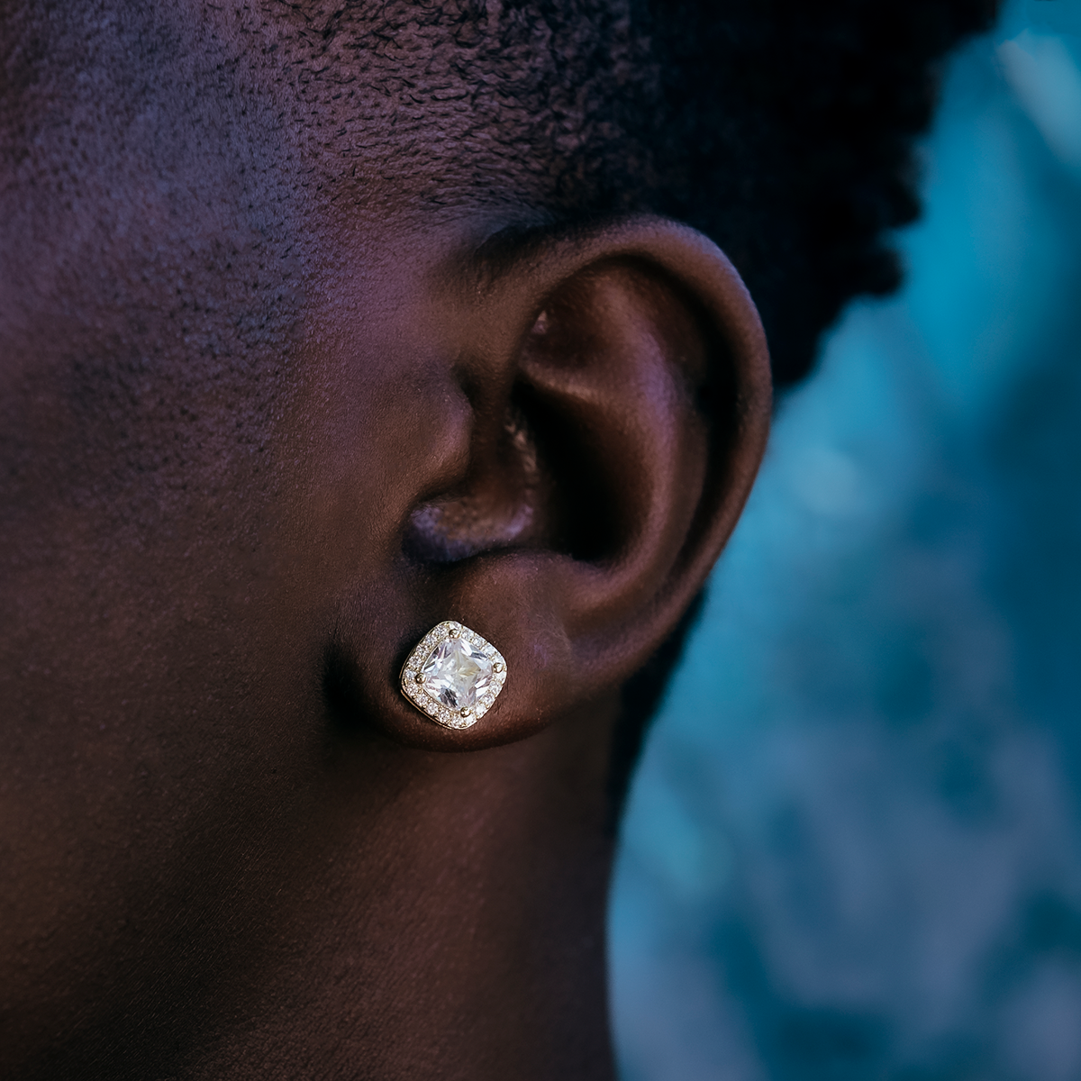 Boucles d’Oreilles 8Shine Cushion Cut en Or Jaune
