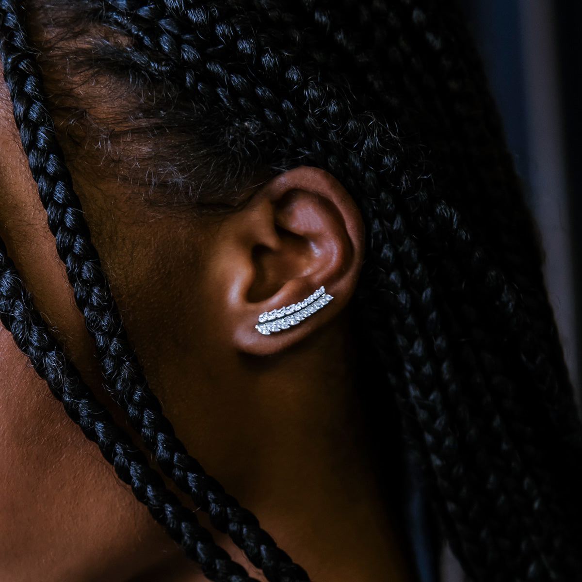 Boucle d’oreille 8Shine — Iced Herringbone Crawler (unité)
