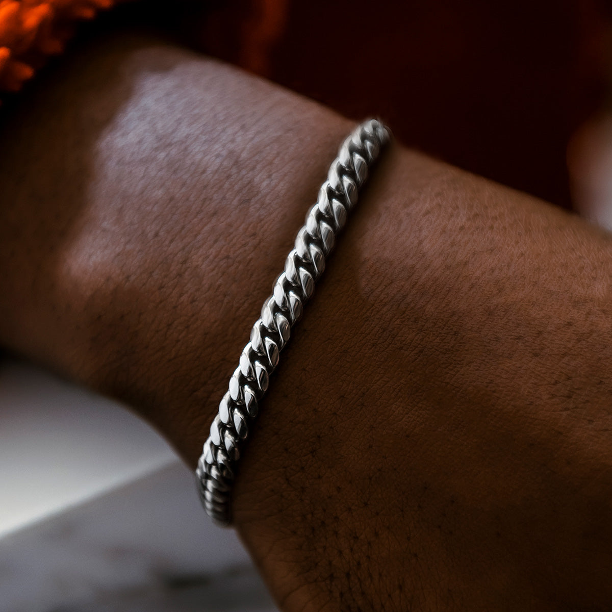 Bracelet Miami Cuban 8Shine Or Blanc - 6mm