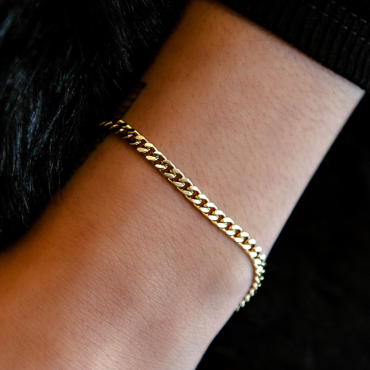 Bracelet 8Shine — Chaîne Micro Cuban en Or Jaune 3mm
