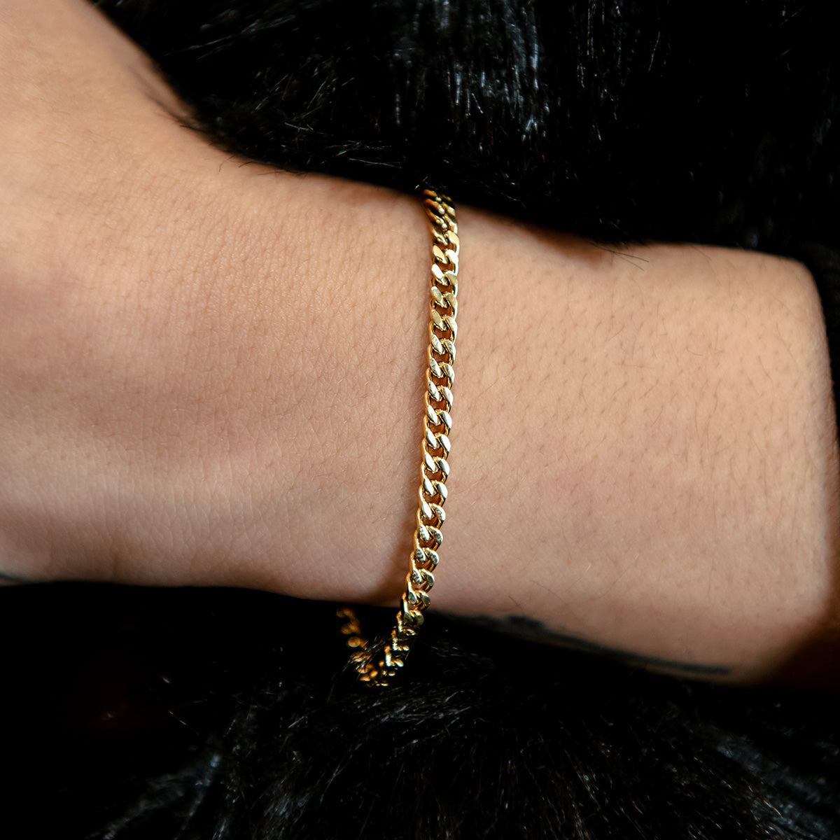 Bracelet 8Shine — Chaîne Micro Cuban en Or Jaune 3mm