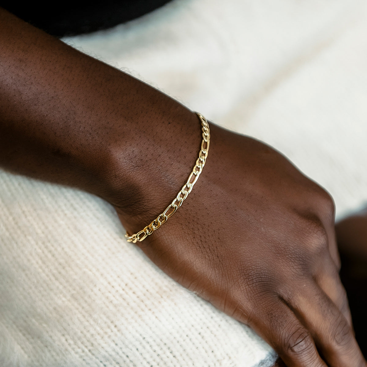 Bracelet Figaro 8Shine Or Jaune - 4mm