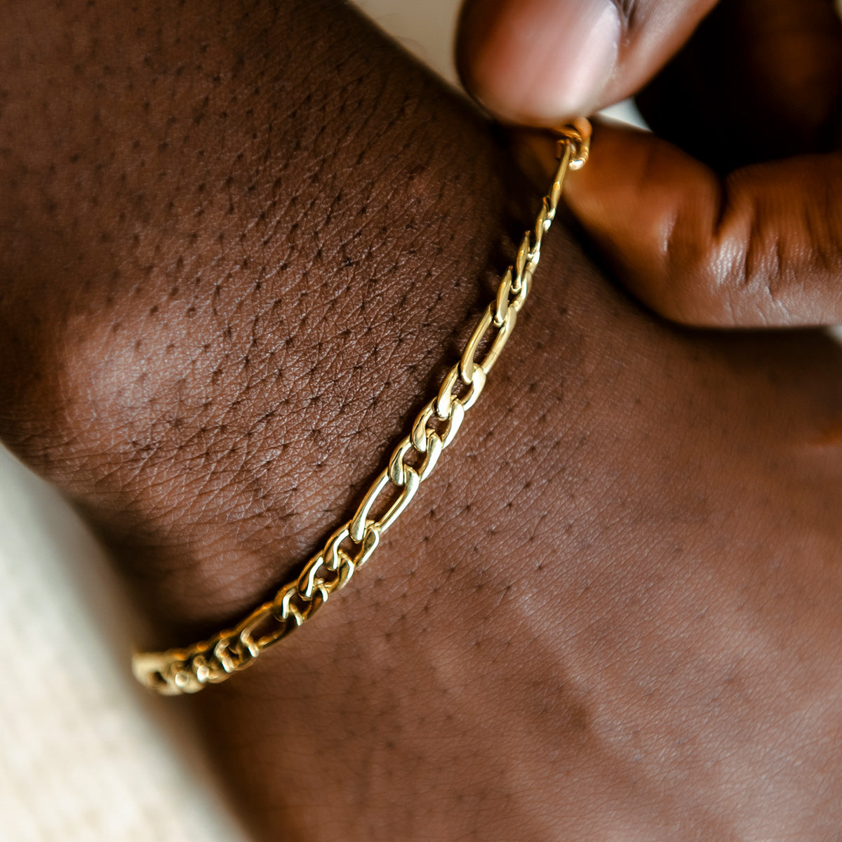 Bracelet Figaro 8Shine Or Jaune - 4mm