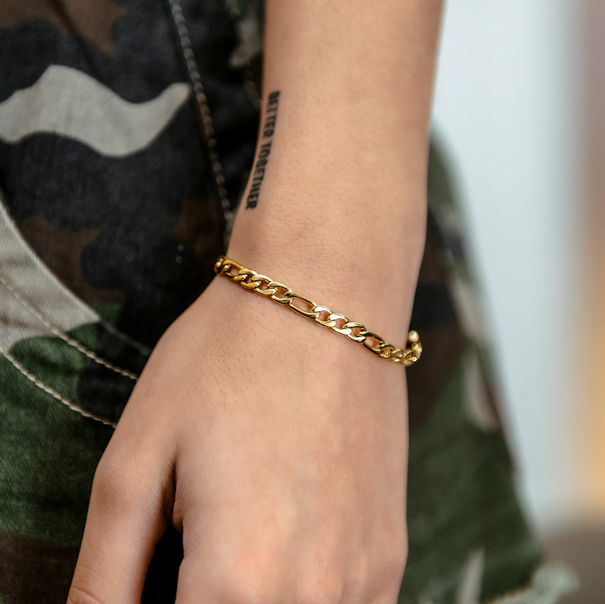 Bracelet 8Shine — Figaro en Or Jaune 4mm