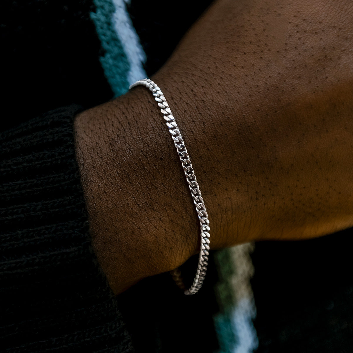 Bracelet Micro Cuban 8Shine Or Blanc - 3mm