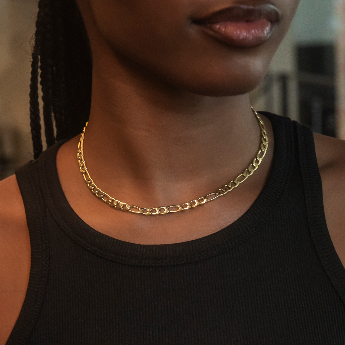 Collier 8Shine — Chaîne Figaro en Or Jaune 6mm