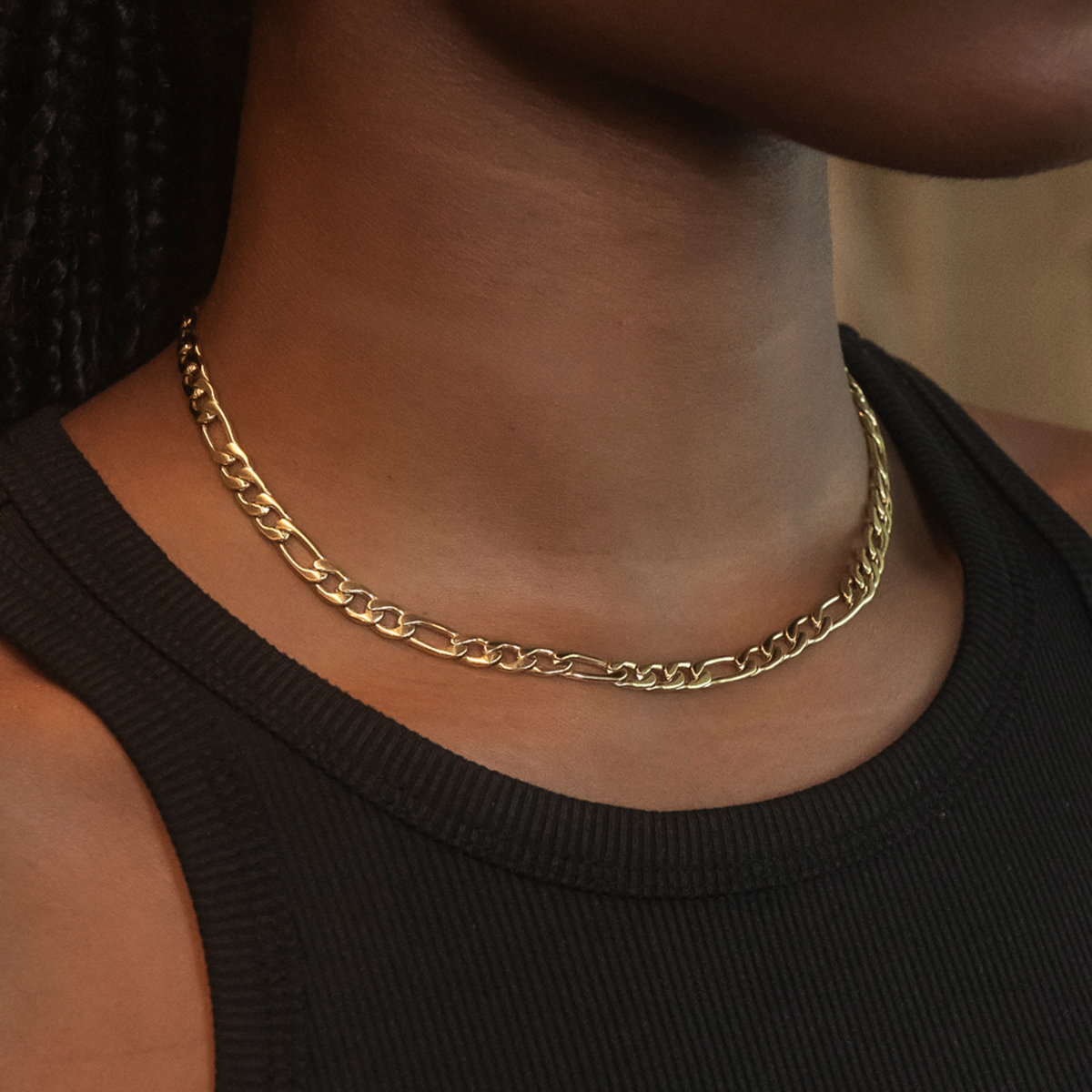 Collier 8Shine — Chaîne Figaro en Or Jaune 6mm