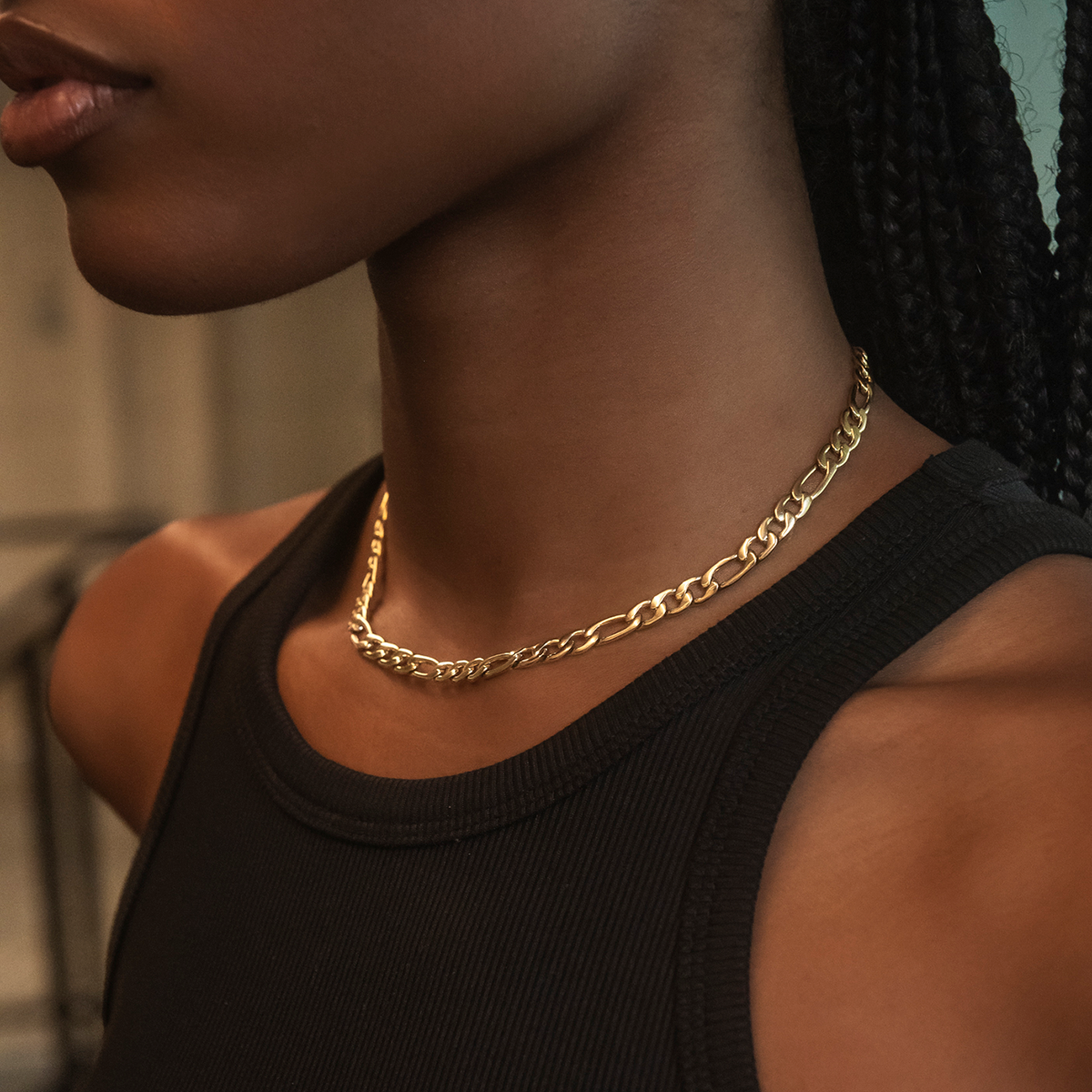 Collier 8Shine — Chaîne Figaro en Or Jaune 6mm