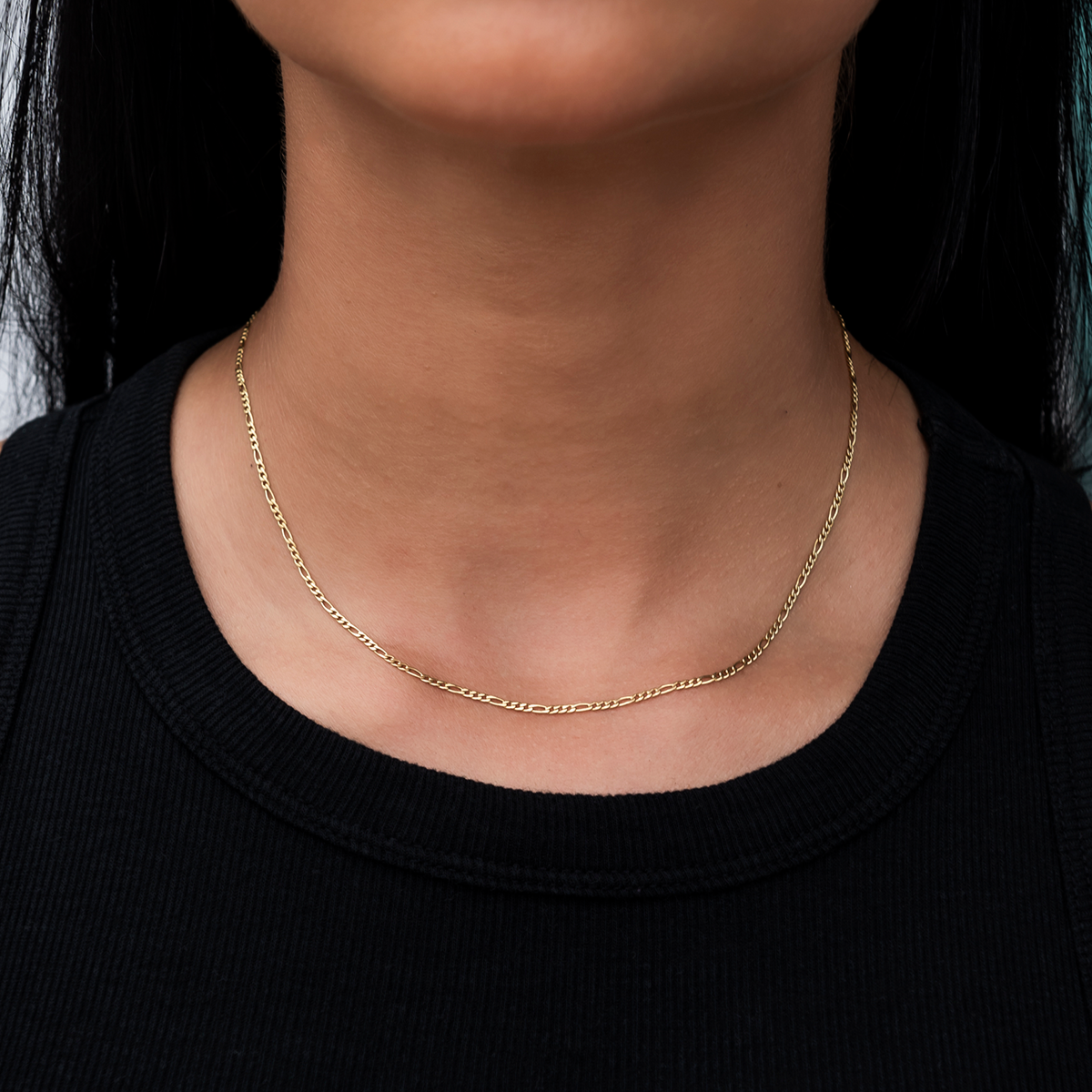 Collier 8Shine — Chaîne Figaro en Or Jaune 2mm