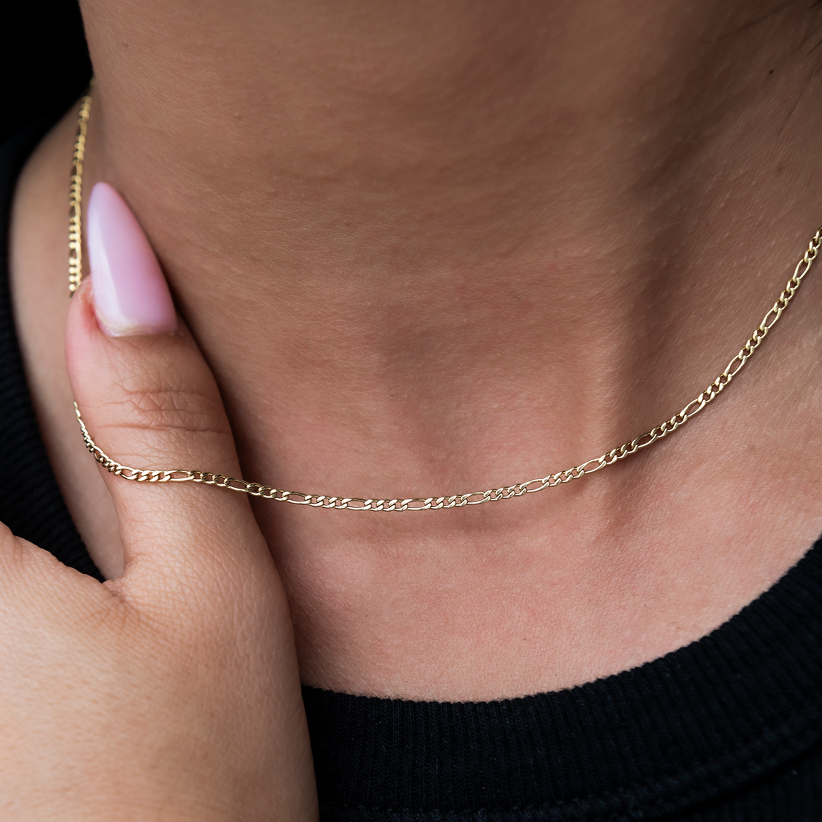 Collier 8Shine — Chaîne Figaro en Or Jaune 2mm