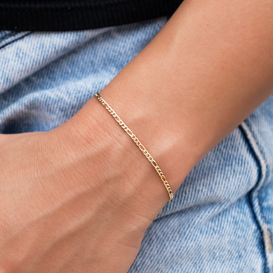 Bracelet 8Shine — Figaro en Or Jaune 2mm