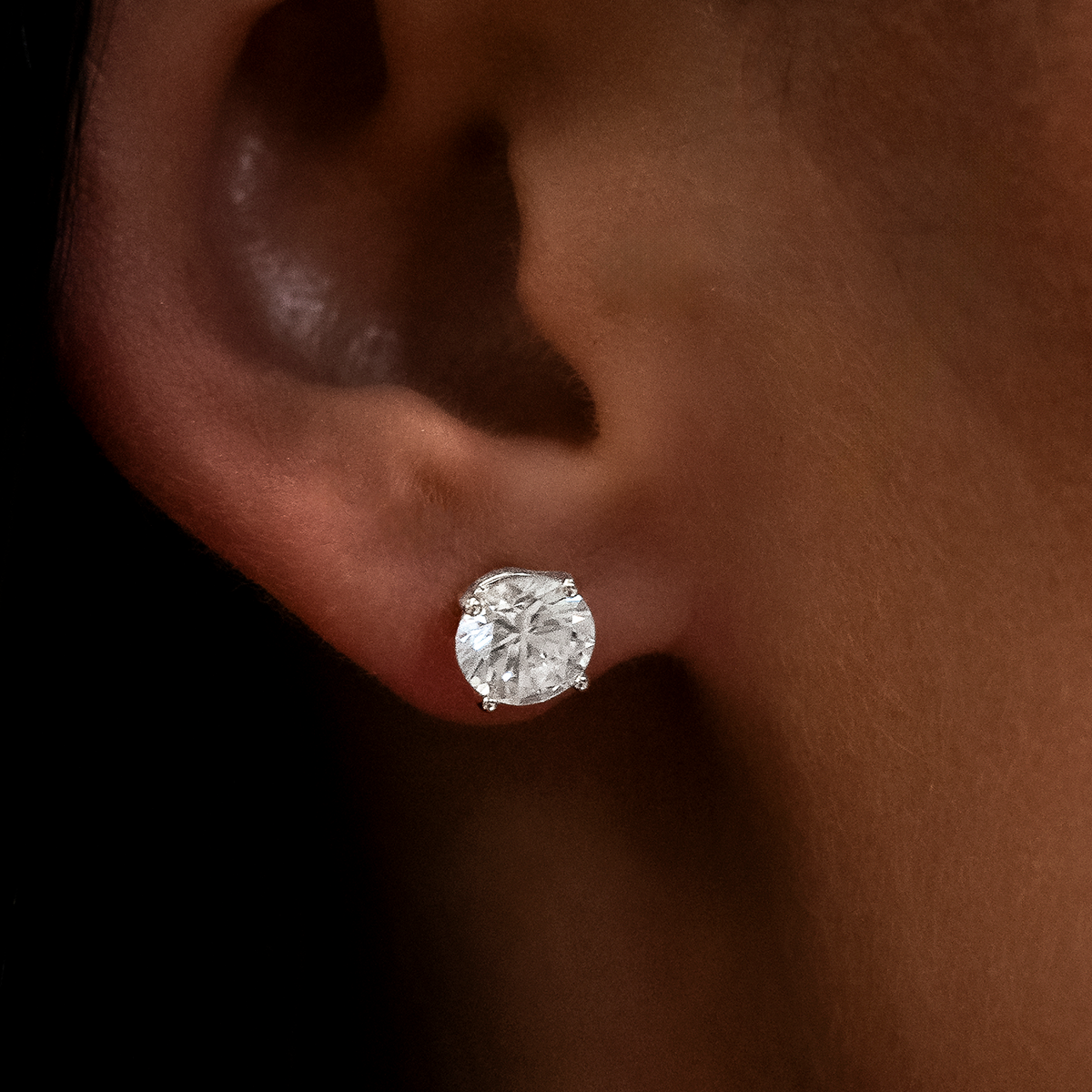 Boucles d’oreilles 8Shine — Diamond Stud 7mm en Or Blanc