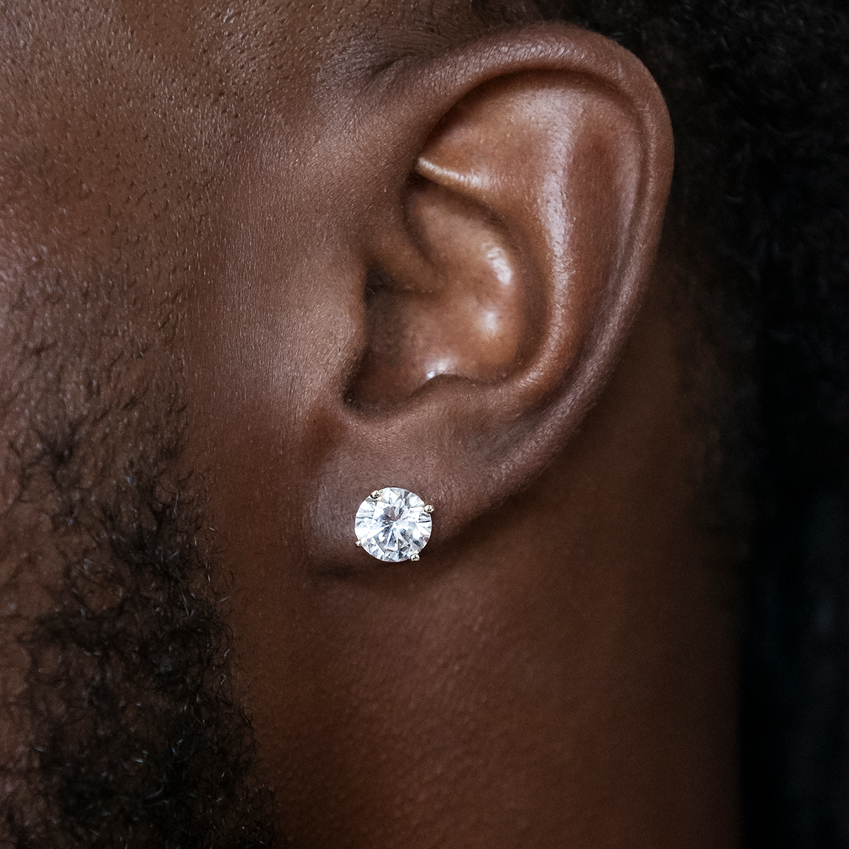 Boucles d’Oreilles 8Shine – Round Cut 8mm en Or Blanc