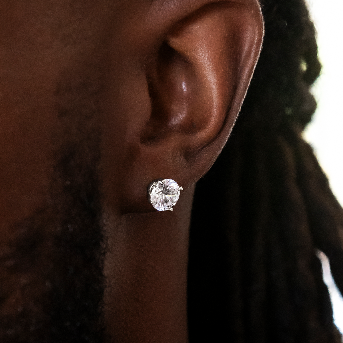 Boucles d’Oreilles 8Shine – Round Cut 7mm en Or Blanc