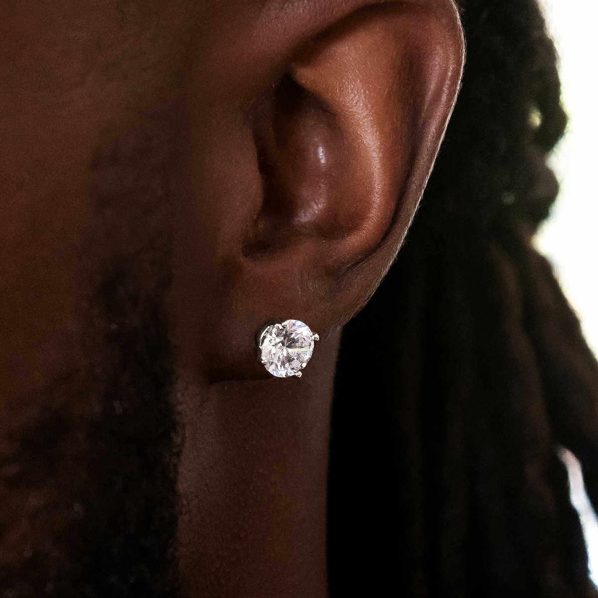 Boucles d’Oreilles 8Shine – Round Cut 8mm en Or Blanc