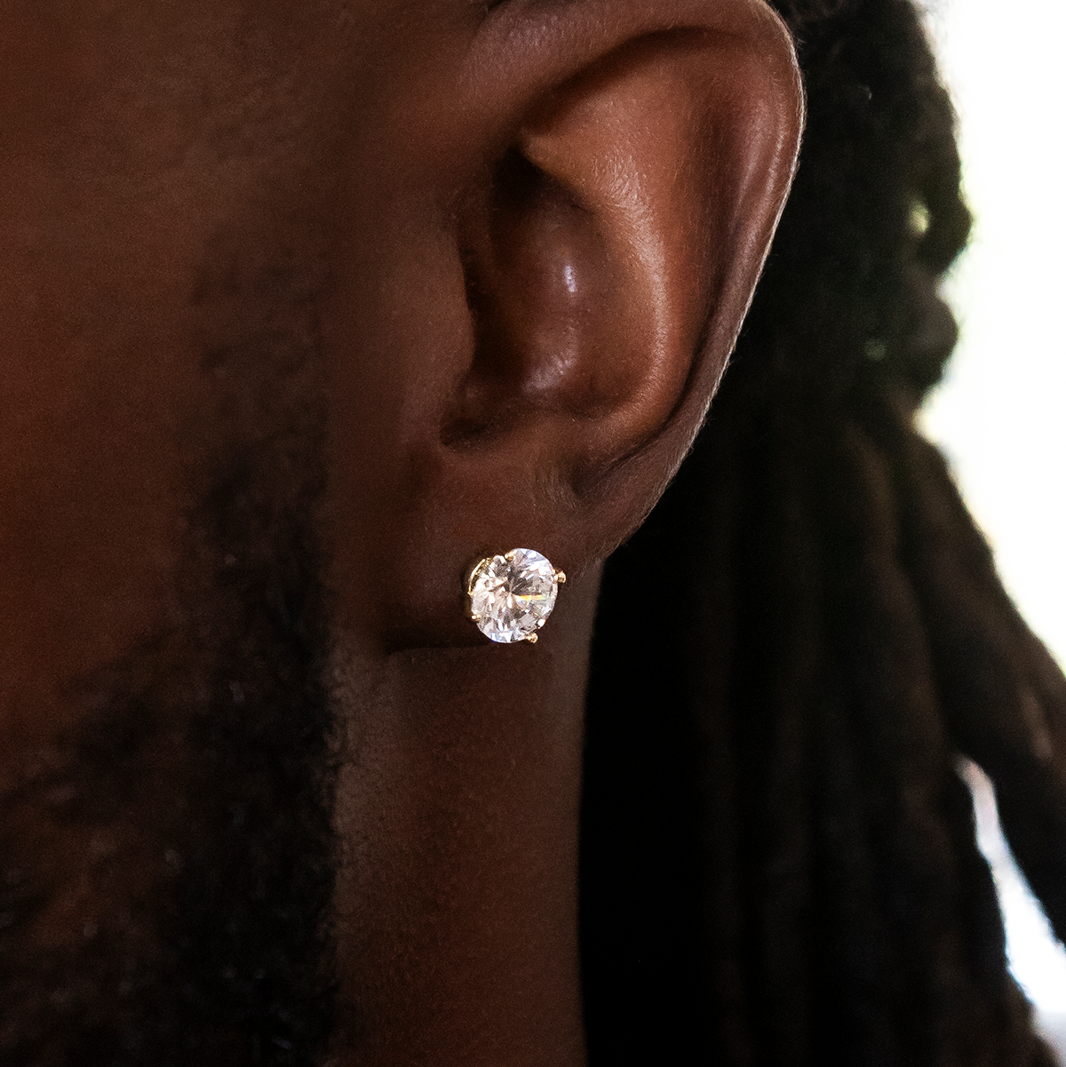 Boucles d’Oreilles 8Shine - Round Cut en Or Jaune 7mm
