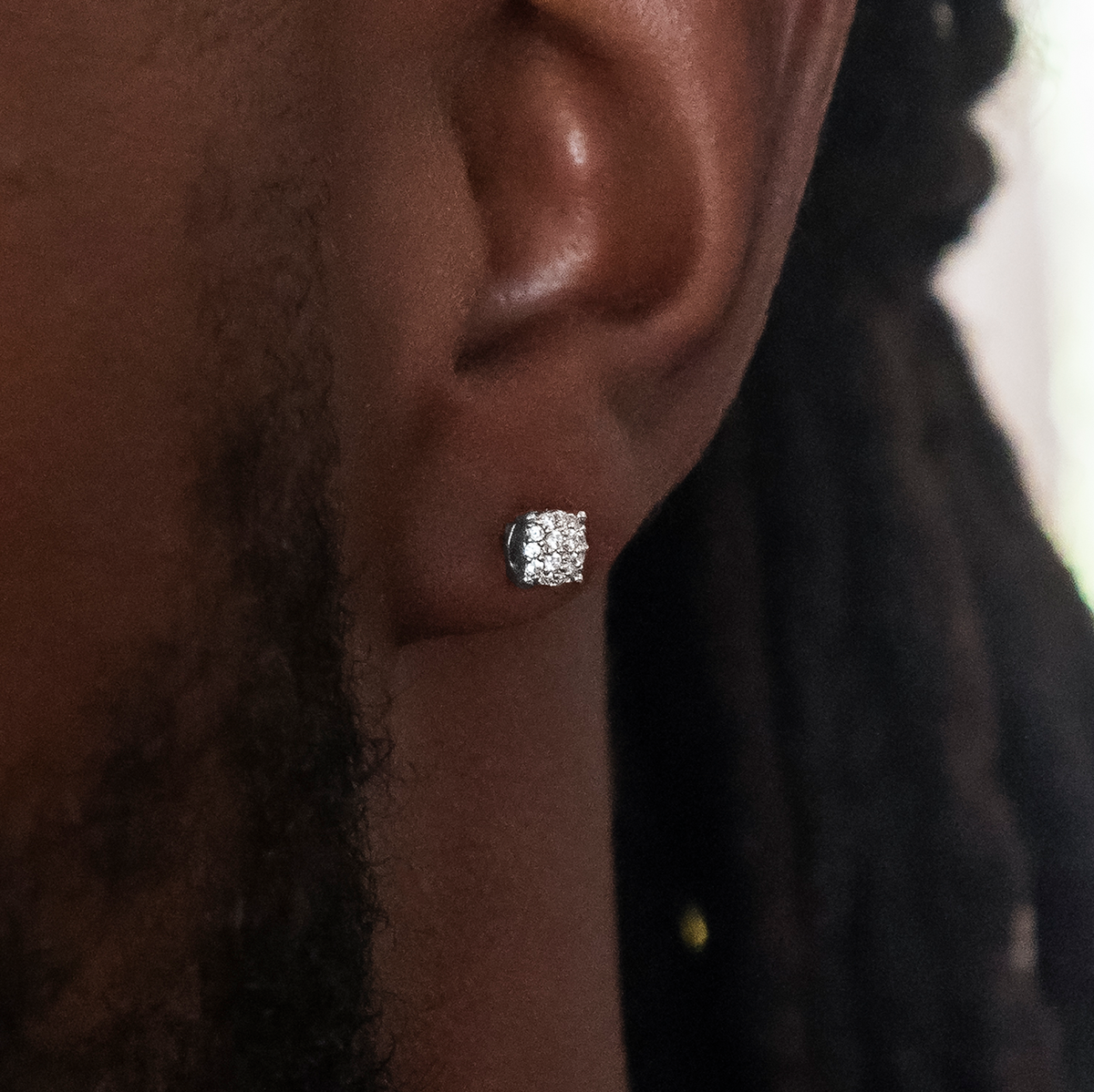 Boucles d’Oreilles 8Shine – Pavé Round 5mm en Or Blanc
