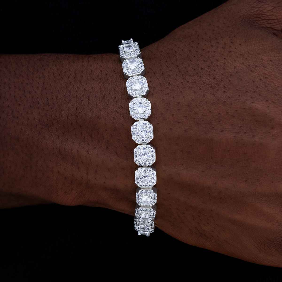 Bracelet Clustered Tennis 8Shine Or Blanc - 8.5mm