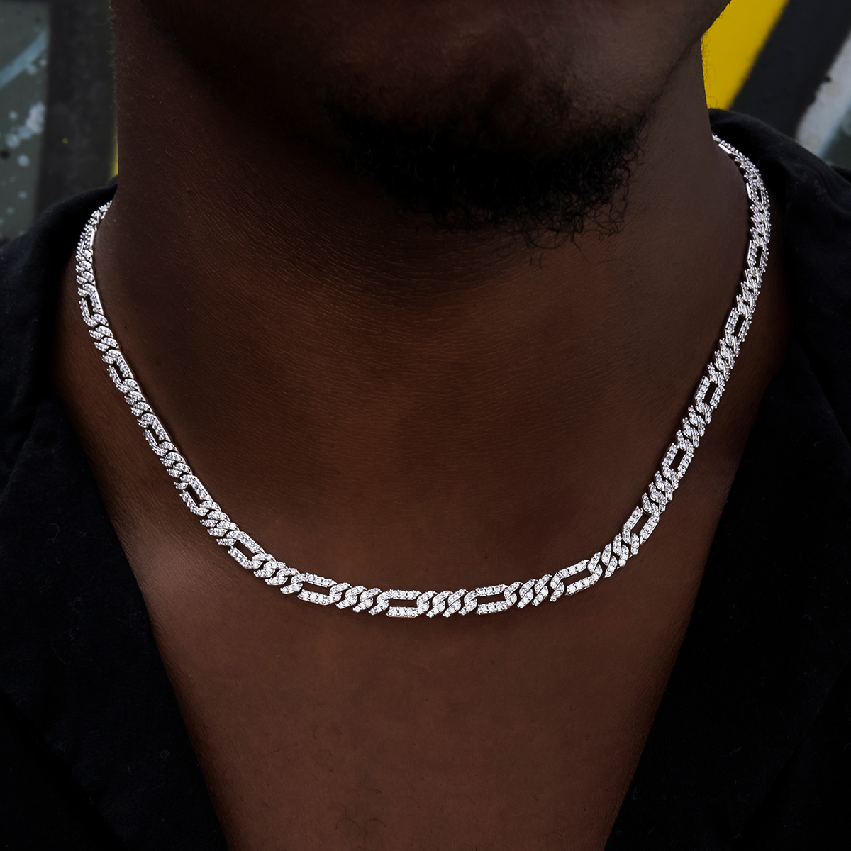 Chaîne 8Shine Figaro Diamond en Or Blanc – 6mm