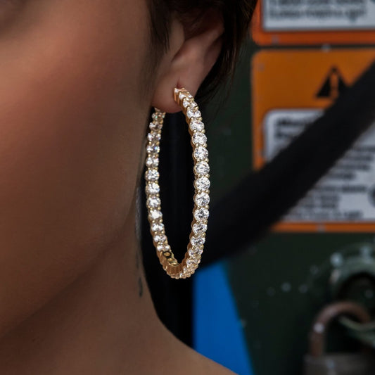 Boucles d’oreilles 8Shine — Eternity Hoop en Or Jaune 4mm