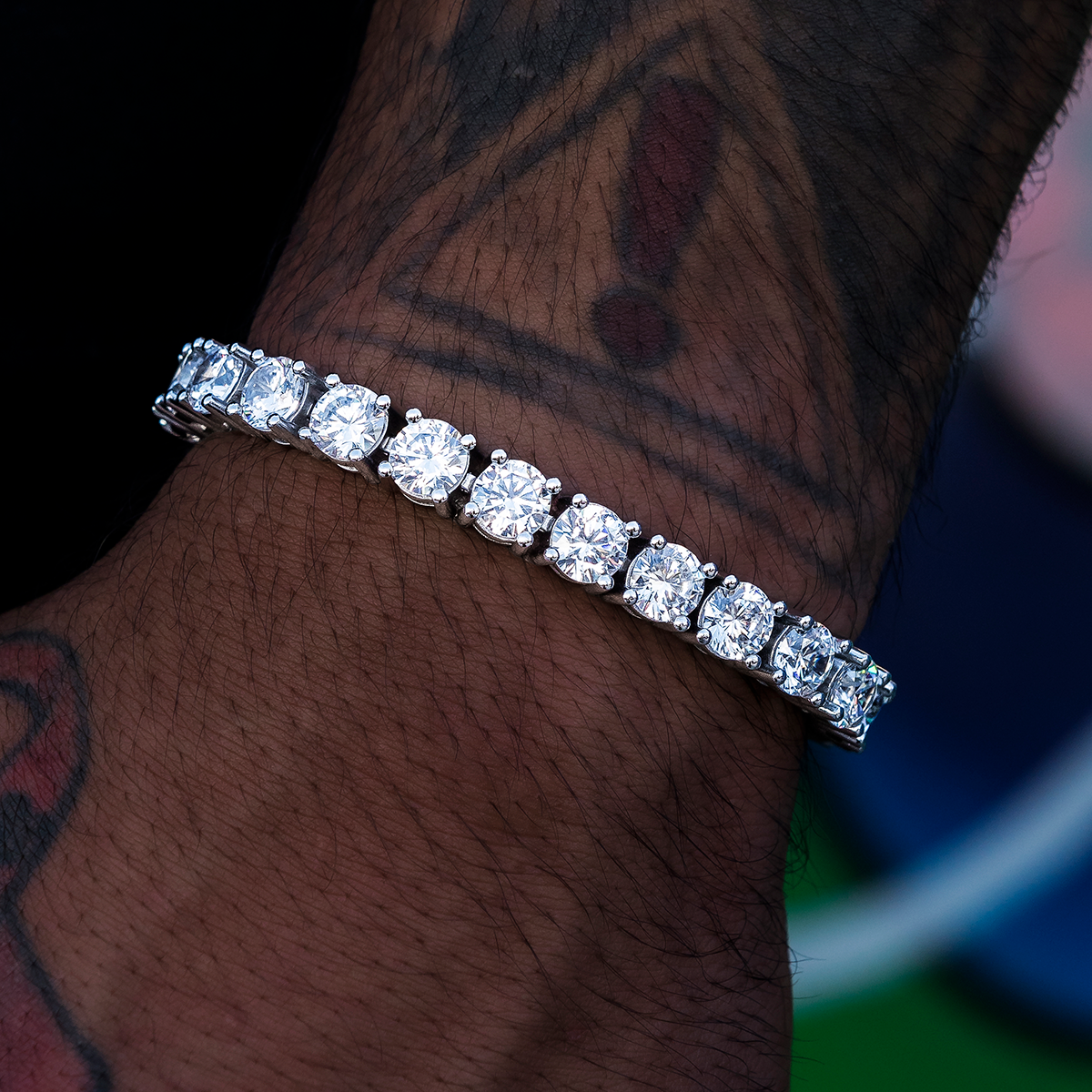 Bracelet Tennis Diamant 8Shine Or Blanc - 7mm
