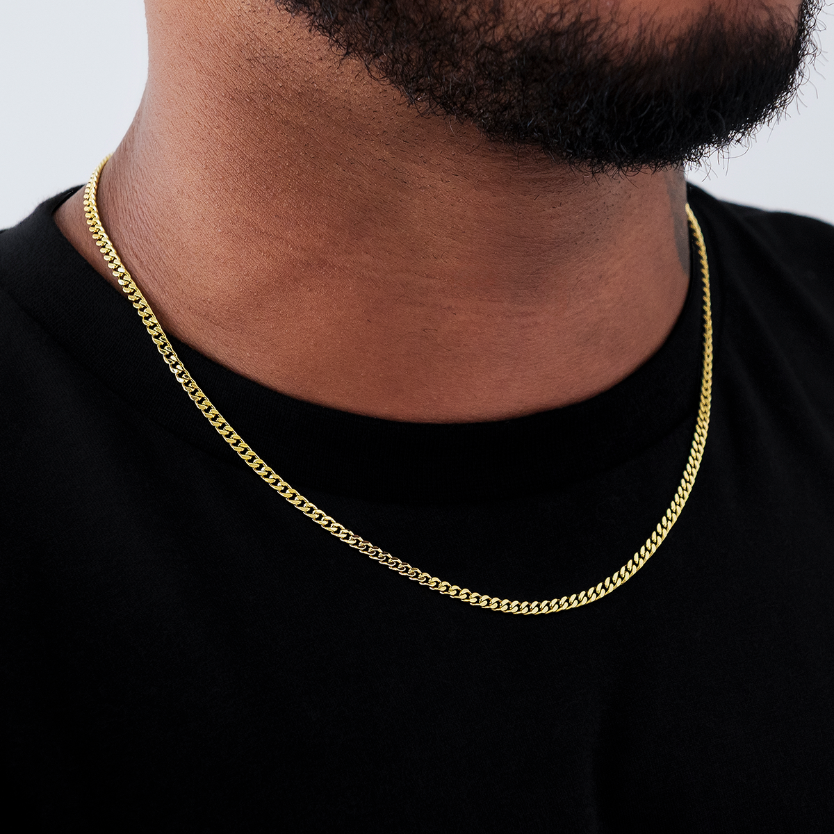 Micro Chaine 8Shine Cuban en Or jaune - 3mm