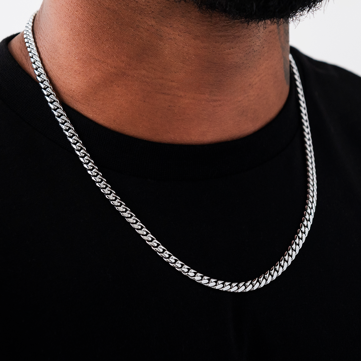8Shine Signature Cuban en Or blanc – 6 mm