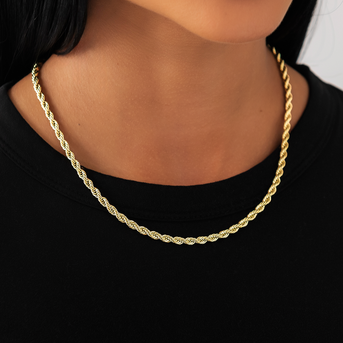 Collier 8Shine — Chaîne Rope en Or Jaune 4mm