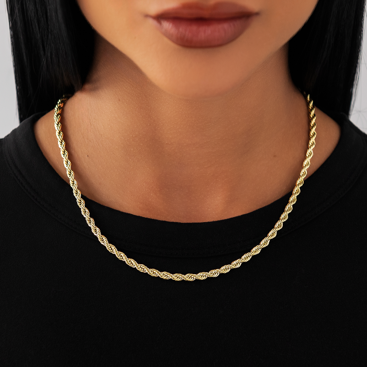 Collier 8Shine — Chaîne Rope en Or Jaune 4mm