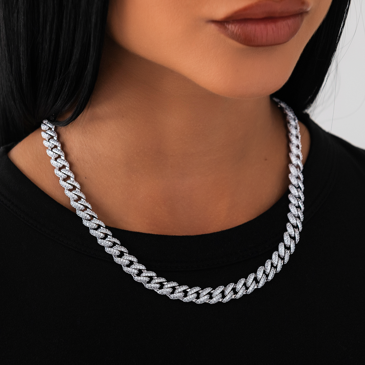 Collier 8Shine — Chaîne Cuban à Diamants en Or Blanc 8.5mm