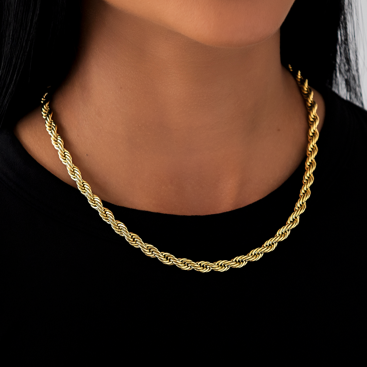 Collier 8Shine — Chaîne Rope en Or Jaune 6mm
