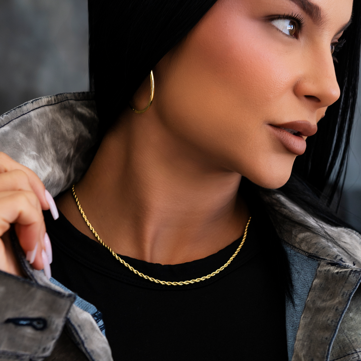 Collier 8Shine — Chaîne Rope en Or Jaune 2mm