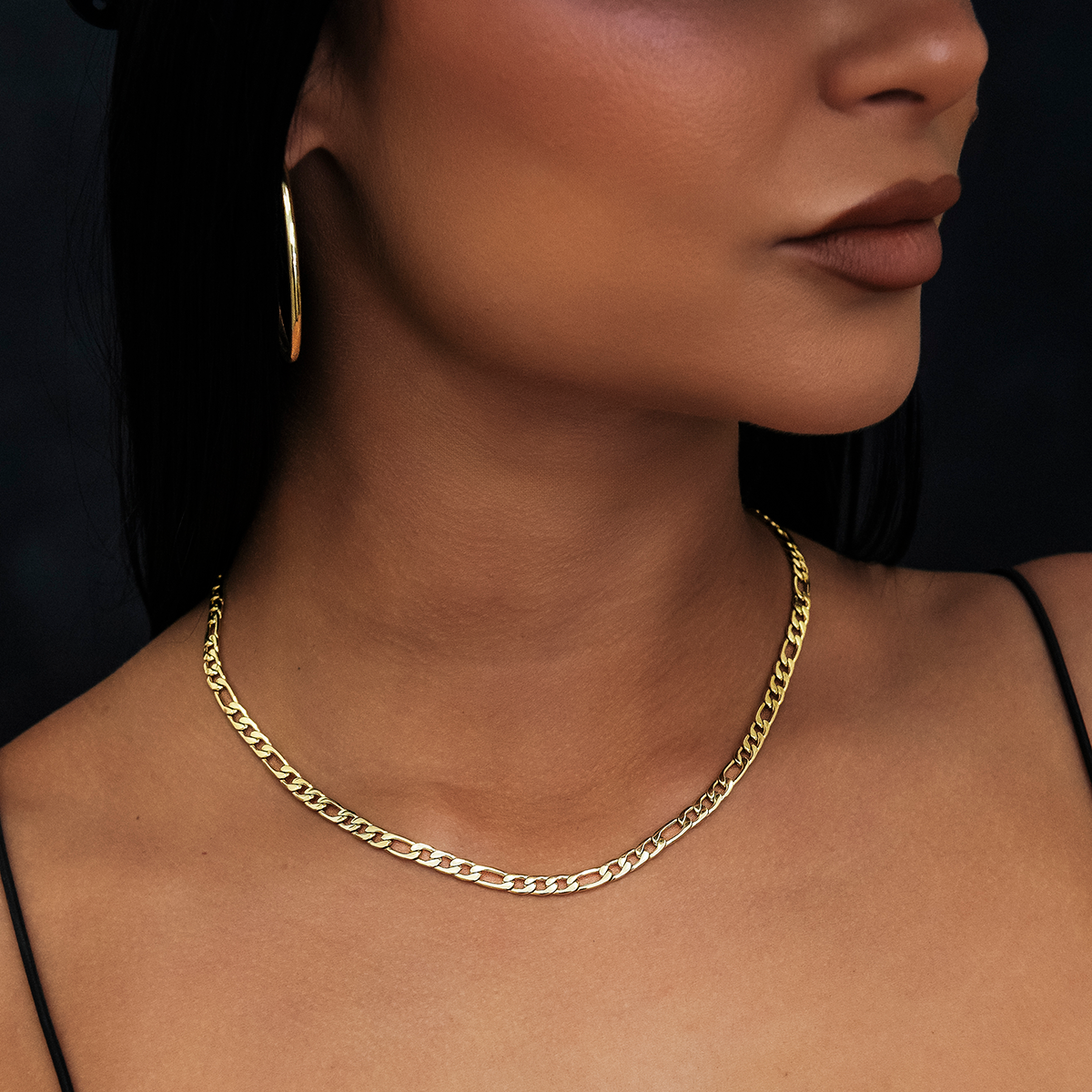 Collier 8Shine — Chaîne Figaro en Or Jaune 4mm