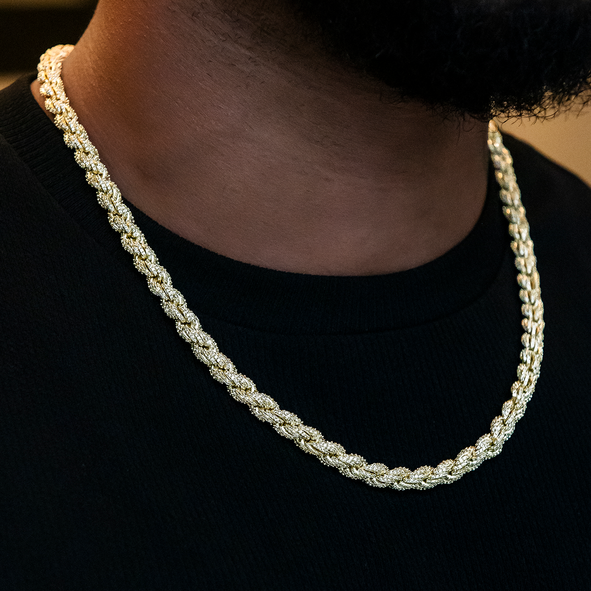 Chaîne 8Shine Rope Diamond en Or Jaune – 8mm