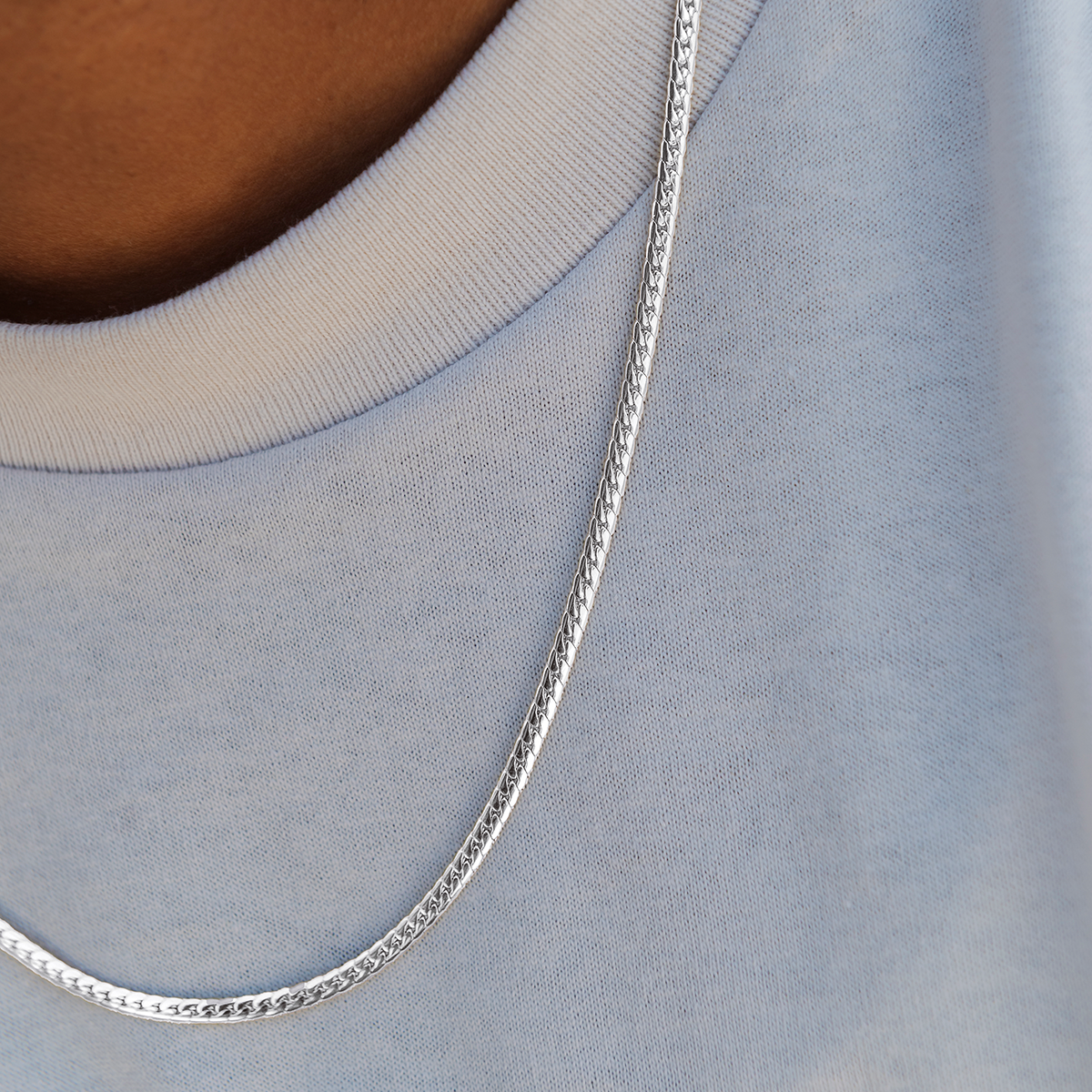 Chaîne 8Shine South Beach Cuban™ Or blanc - 3 mm