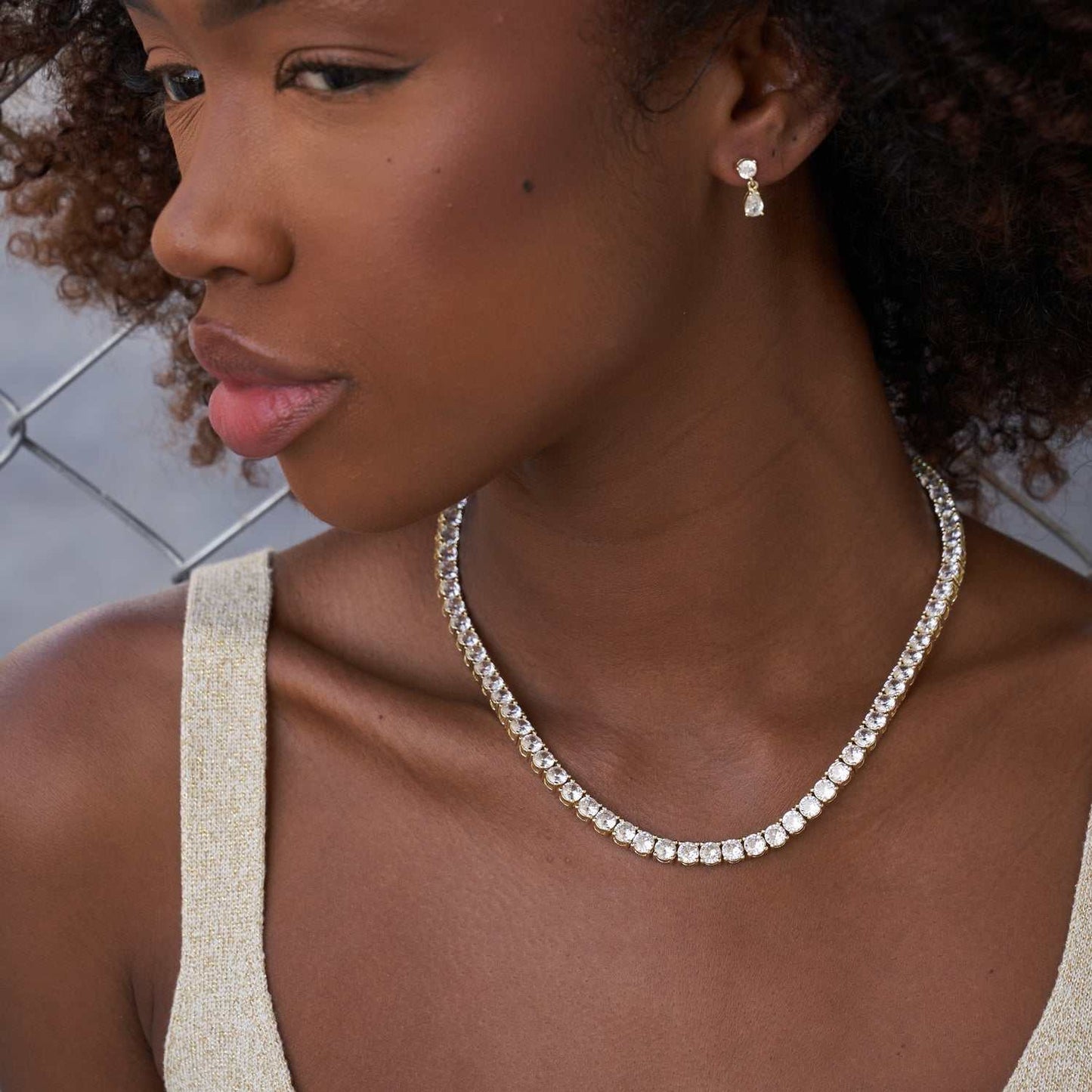 Collier 8Shine — Chaîne Tennis à Diamants en Or Jaune 5mm