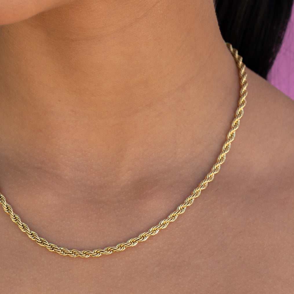 Collier 8Shine — Chaîne Rope en Or Jaune 4mm