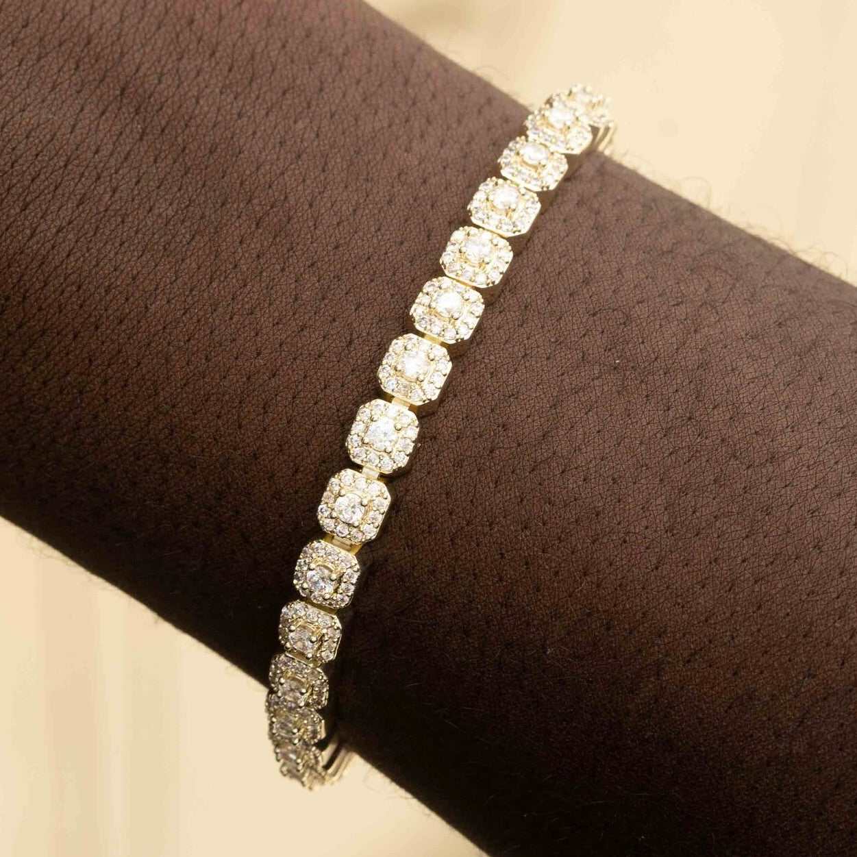 Bracelet Micro Clustered Tennis 8Shine Or Jaune