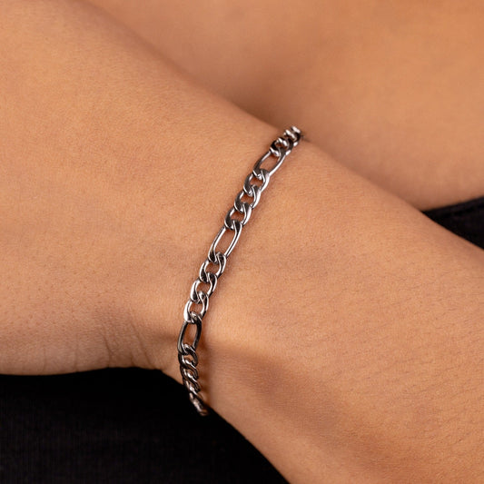 Bracelet 8Shine — Figaro en Or Blanc 4mm