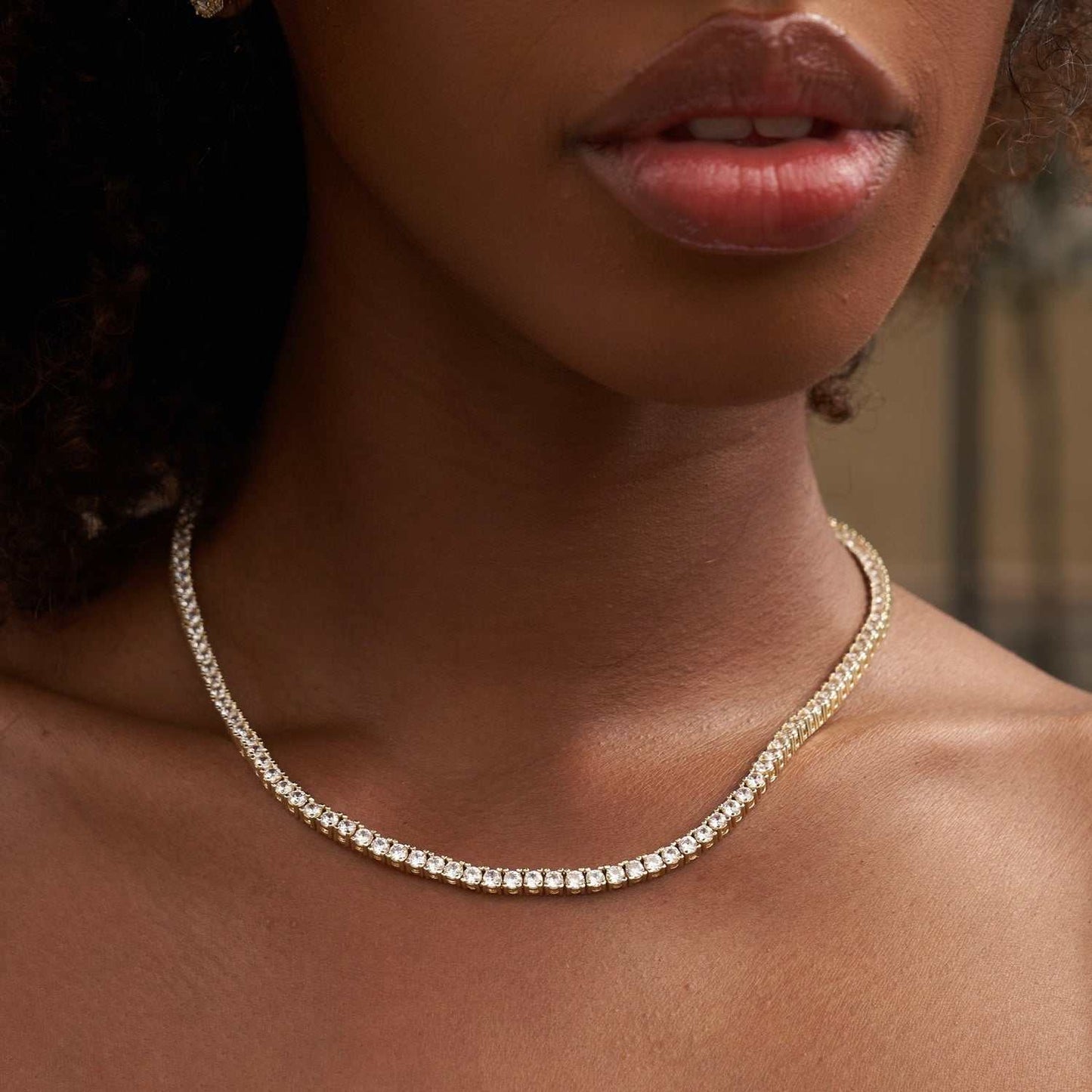 Collier 8Shine — Chaîne Tennis à Diamants en Or Jaune 3mm
