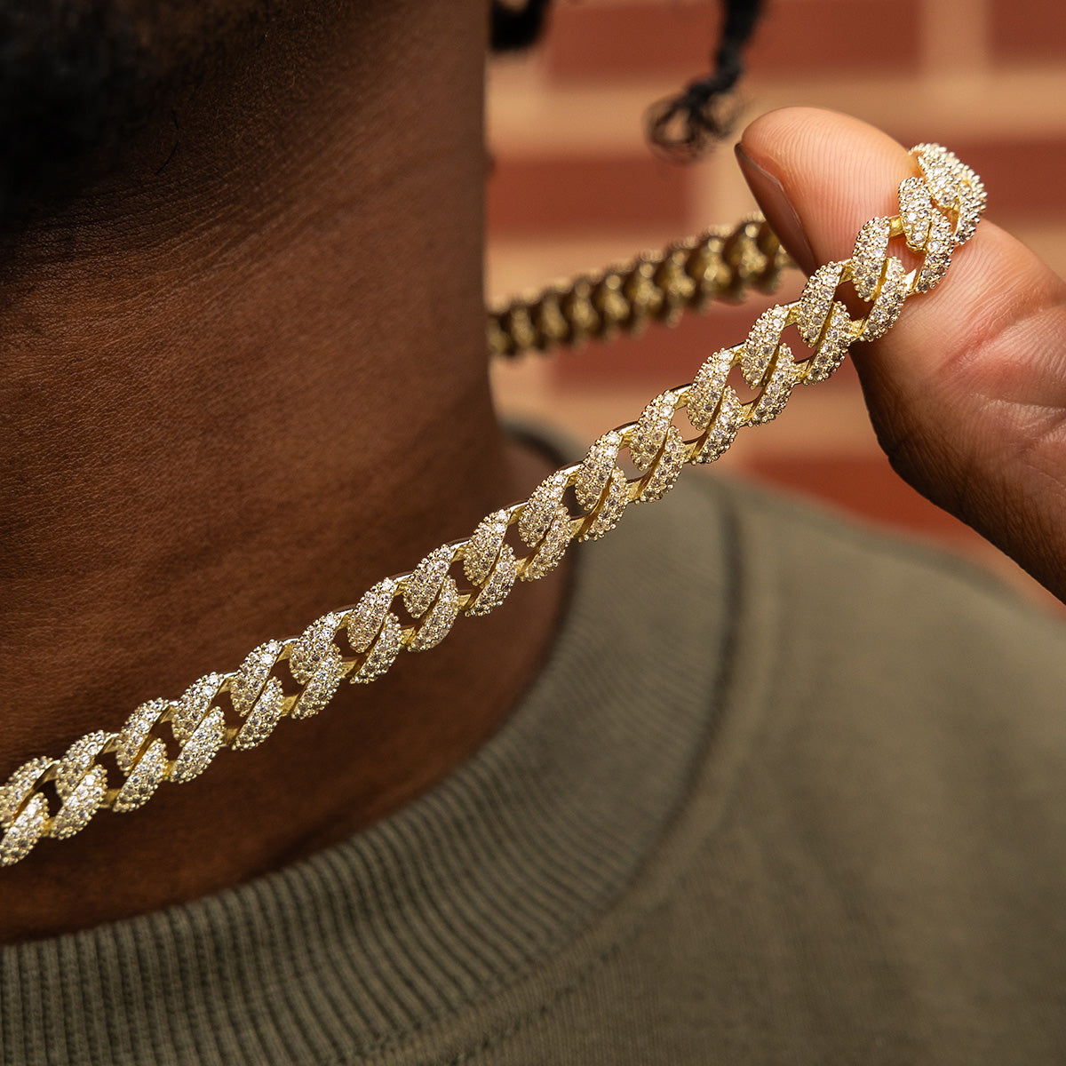 Chaîne Cuban Diamond en or jaune – 8,5 mm