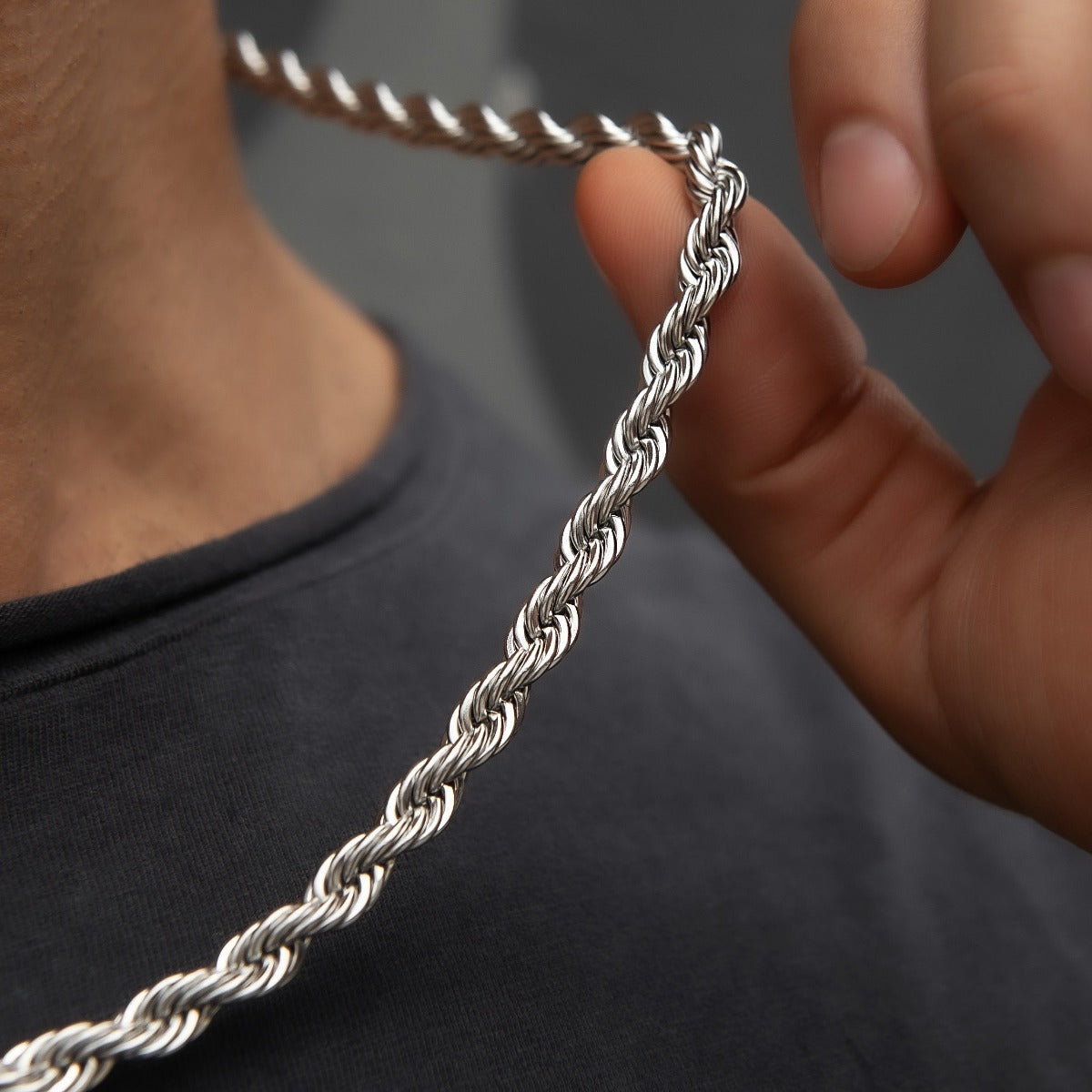 Chaîne 8Shine Rope en Or Blanc – 6mm
