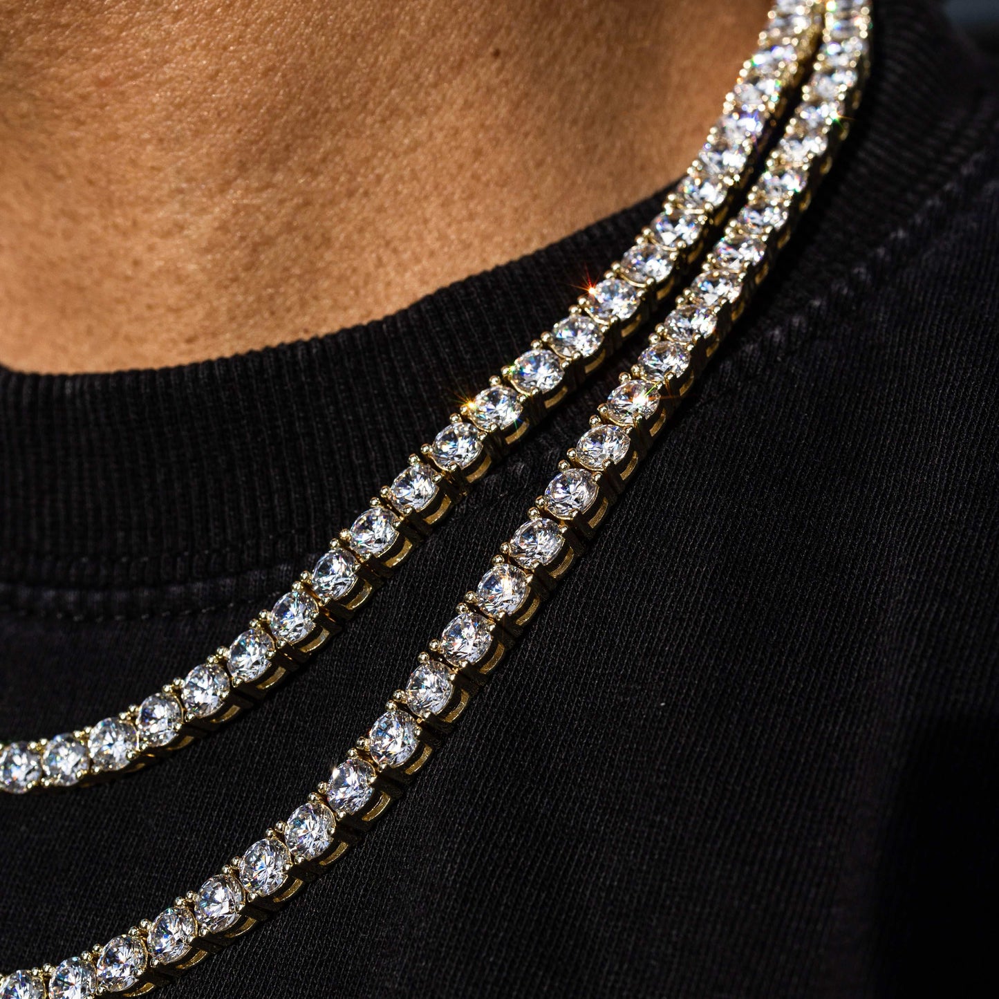 Collier 8Shine Diamond Tennis Or jaune - 5 mm