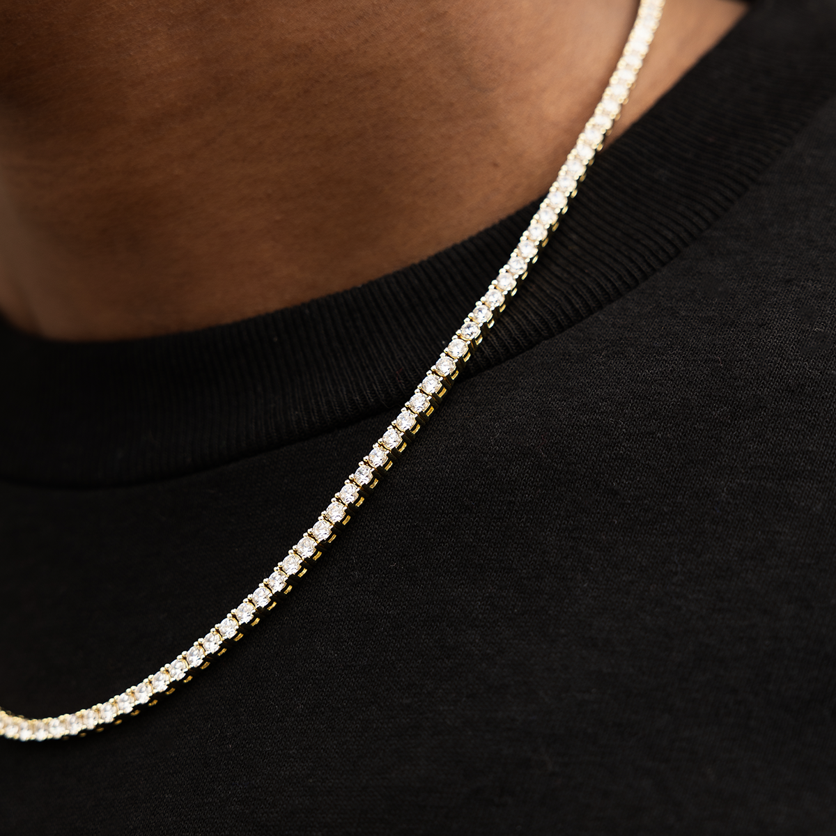 Chaine 8Shine Diamond Tennis Or jaune - 3 mm