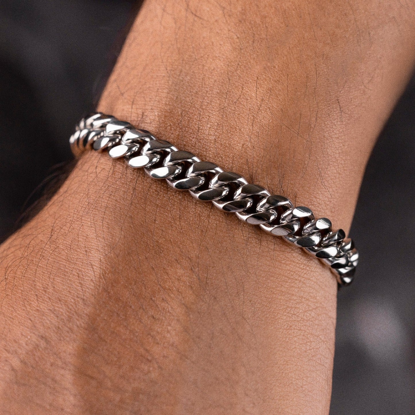 Bracelet Miami Cuban Link 8Shine Or Blanc - 8mm