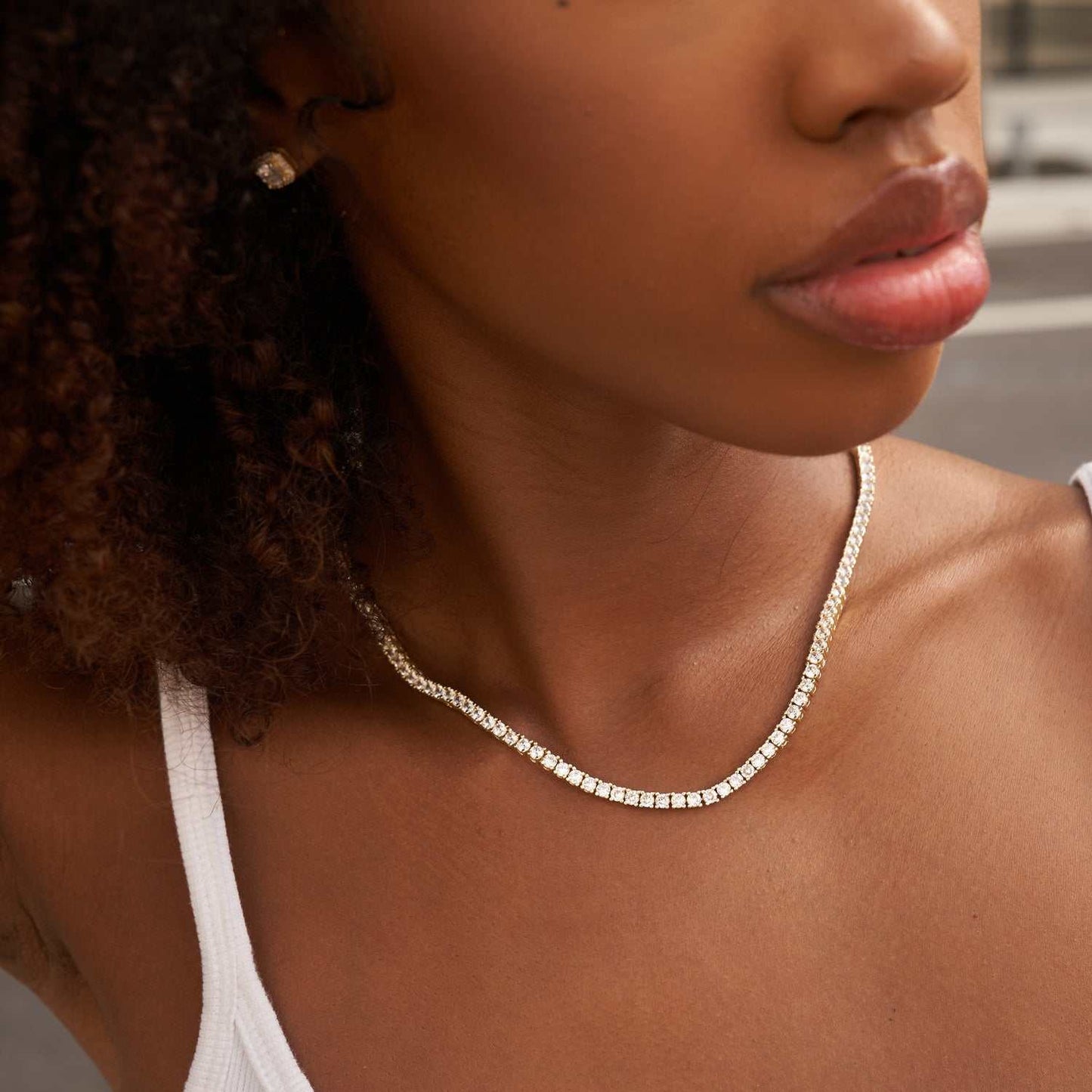 Collier 8Shine — Chaîne Tennis à Diamants en Or Jaune 3mm
